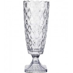 Vaso 39cm Altura Por 14cm Diâmetro Angelica Em Cristal Ecológico Com Pé